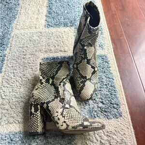 Aldo Snake print heeled boots